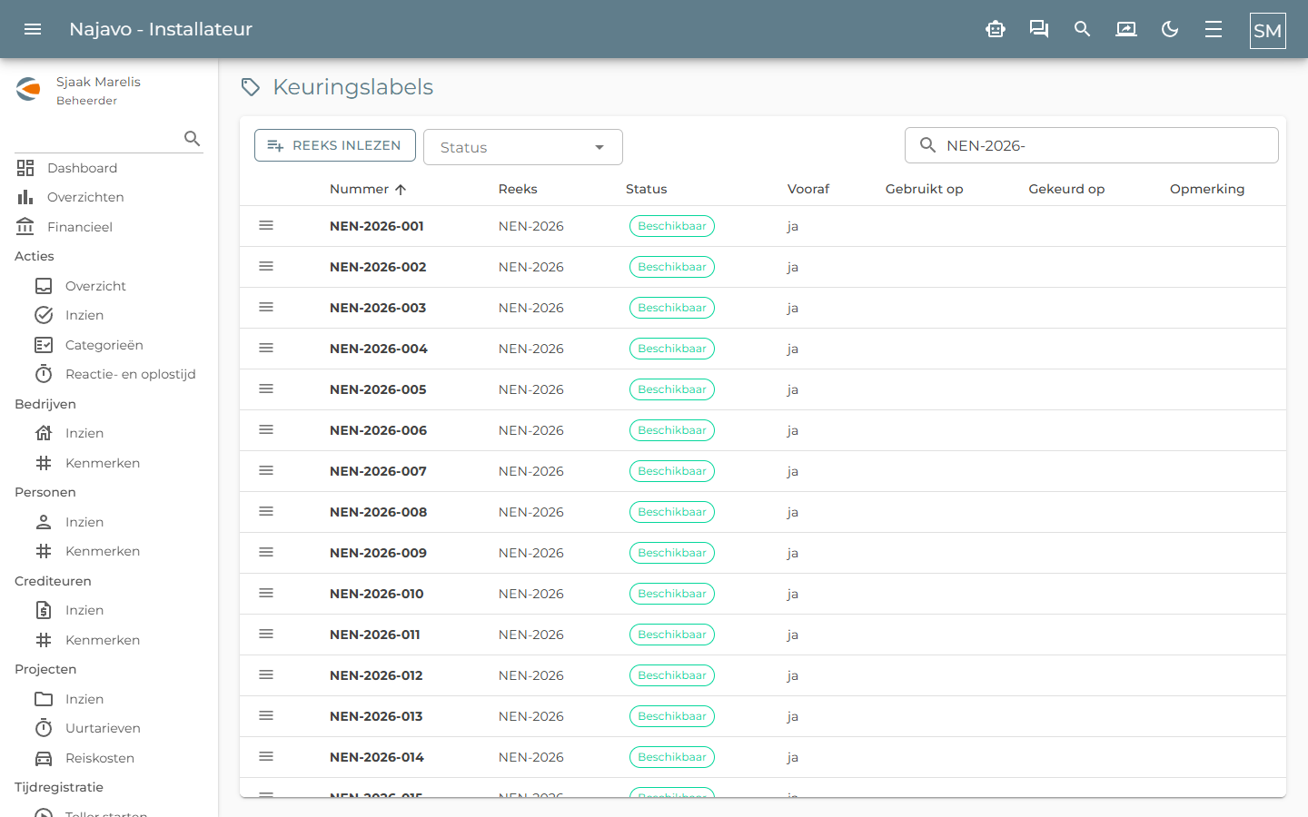 Najavo – Labelregister